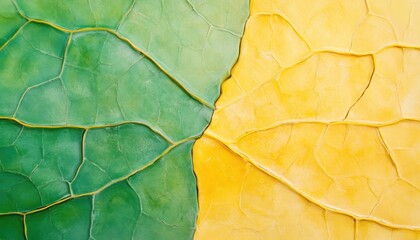 Poster - Close-up of Green and Yellow Leaf Veins