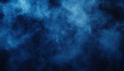 Aufkleber - Abstract Blue Smoke on Black Background