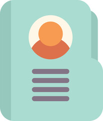 Fototapete - this flat style icon features a green folder containing personal information and a profile picture