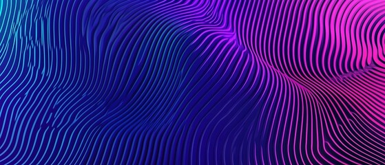 Poster - A mesmerizing abstract wave pattern featuring undulating lines in vibrant shades of blue, purple, and pink, creating a fluid and dynamic visual experience.