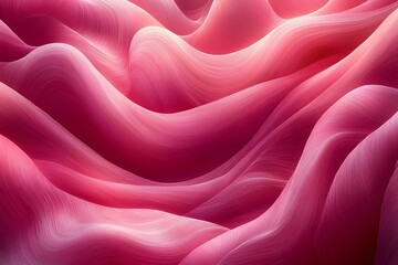 Poster - Abstract pink waves undulating in a mesmerizing pattern, creating a sense of depth and fluidity, evoking feelings of tranquility and elegance.