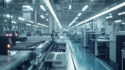 Poster - Industrial Conveyor Belt System in a Manufacturing Facility