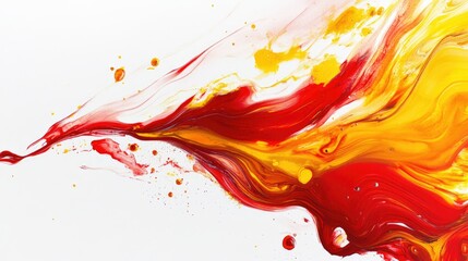 Poster - Vibrant Red and Yellow Abstract Paint Splash