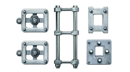 Aufkleber - Isolated Metallic Prison Bars and Hinges Collection Generative AI