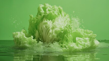 Poster - Vibrant Abstract Splash in Green Background