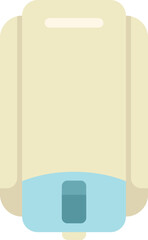 Poster - simple icon of a wall mounted electric water heater providing hot water to a residential building