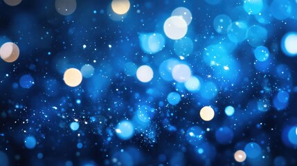 Poster - Experience an enchanting abstract bokeh background featuring rich royal blue particles