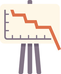 Poster - graph showing a negative trend, indicating a decline or loss in a business context