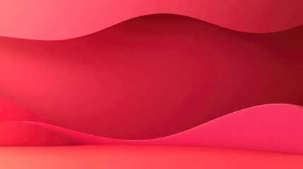 Poster - red studio background banner with a smooth gradient design