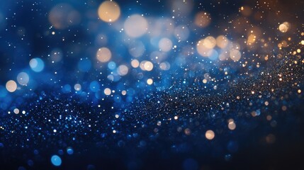 Poster - Experience an enchanting abstract bokeh background featuring rich royal blue particles