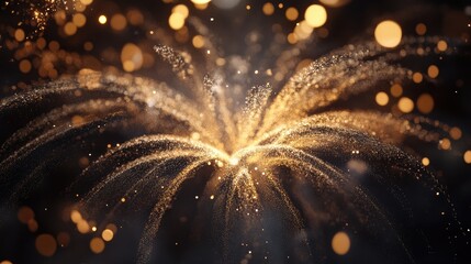 Aufkleber - Stunning white and gold fireworks display with ample copy space for your message