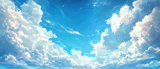 Poster - Blue Sky Clouds White Natural Beautiful