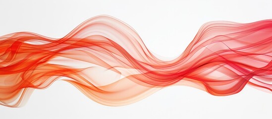  - Soft Red Waves On White Background