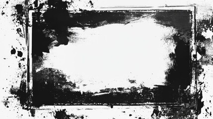 Poster - Grungy rectangular black and white border