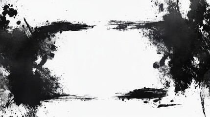 Poster - Grungy rectangular black and white border