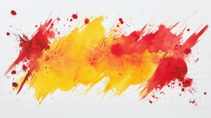 Poster - Vibrant Red and Yellow Abstract Paint Splash Art