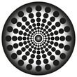 © Kravchenko - Circular dot pattern. Gradual radial design. Black and white symmetry. Abstract vector shape.