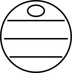 Poster - simple round label with horizontal lines and a hole at the top, perfect for adding custom text or de