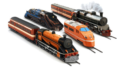 Poster - Classic Trains and Locomotives on Transparency Generative AI