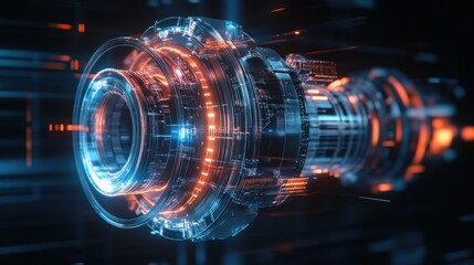 Aufkleber - 3D rendering of abstract technology concept background. Sci-fi future - Generated AI