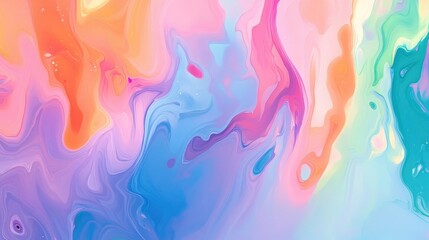 Poster - Vibrant abstract background featuring a colorful liquid gradient with marbling effects in hues of blue pink purple green and orange