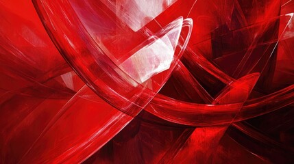 Poster - Red abstract lines artistic design