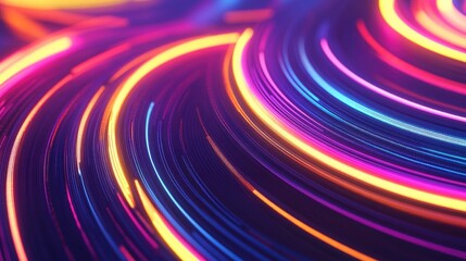 Fototapete - Colorful circular lines in pixel animation creating a cartoon style backdrop A modern abstract background generated through 3D rendering