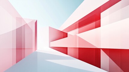Poster - Geometric architectural background featuring abstract 3D lines
