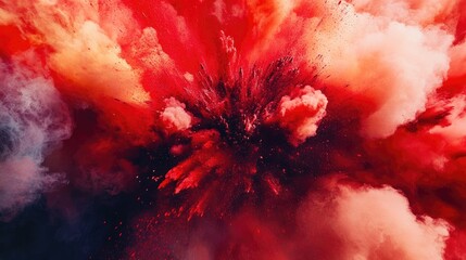 Poster - Vibrant red explosion backdrop