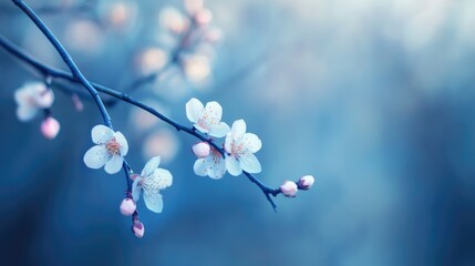 Poster - Soft Blue Spring Light Blur Background