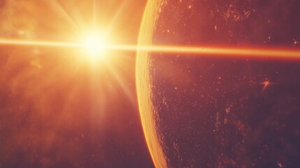 Poster - Digital halo effect with star sun stripes and lens flare accents