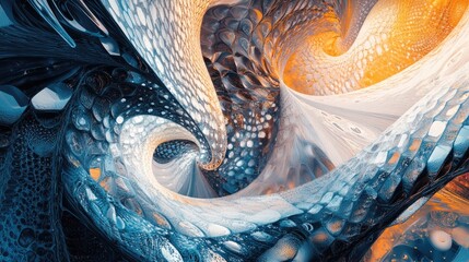 Poster - Abstract futuristic mosaic featuring psychedelic fractal patterns perfect for innovative design projects