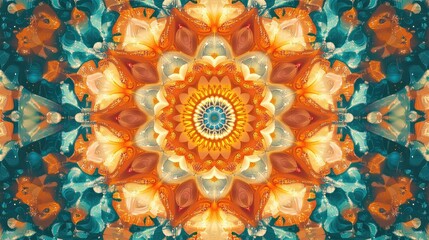 Poster - Geometric kaleidoscope ornament in a stunning abstract design