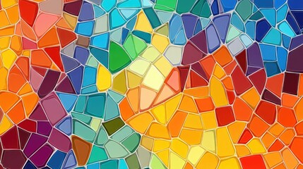 Poster - Vibrant kaleidoscopic mosaic design in various colors