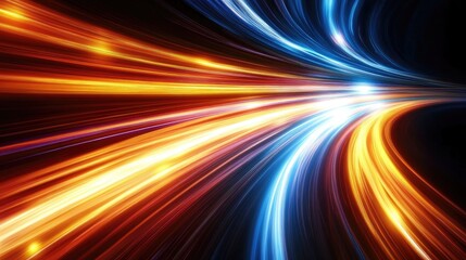 Poster - Vibrant luminous trails emanating with shimmering energy