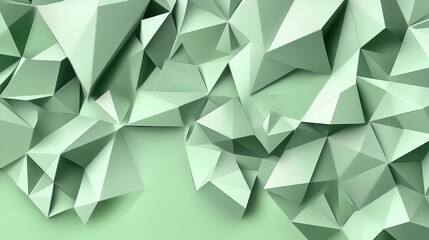 Poster - Light green polygonal illustration featuring triangles A triangular design suitable for business use Creative origami style geometric background with a gradient effect