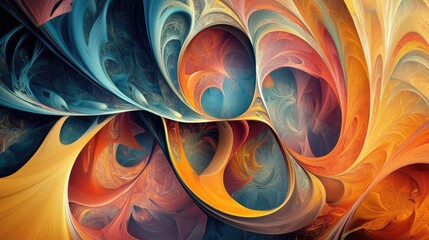 Poster - Vibrant and chaotic abstract fractal design featuring colorful shapes 3D rendered illustration ideal for background or wallpaper use