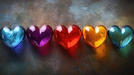 Poster - Beautiful hearts collection in vibrant colors perfect for conveying love and affection in various creative projects