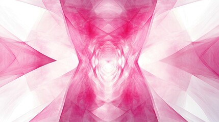 Poster - Abstract pink zigzag fractal design on a white backdrop