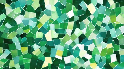 Poster - Abstract green mosaic illustration in a digital design