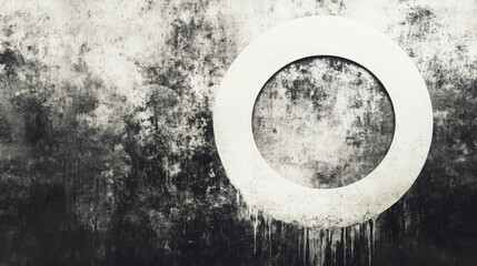 Poster - Grunge style white circular frame on a textured background