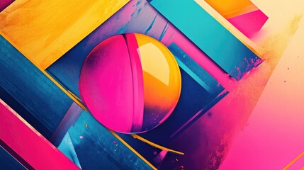 Poster - Dynamic abstract background design with vibrant colors and geometric shapes creating a visually engaging and modern aesthetic Perfect for various creative projects and digital applications