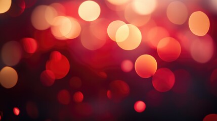 Poster - Abstract red backdrop featuring defocused bokeh lights