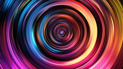 Fototapete - Colorful circular lines in pixel animation creating a cartoon style backdrop A modern abstract background generated through 3D rendering