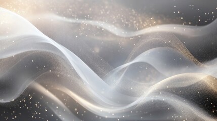 Poster - Abstract elegant background featuring grey tones glitter and flowing wave patterns