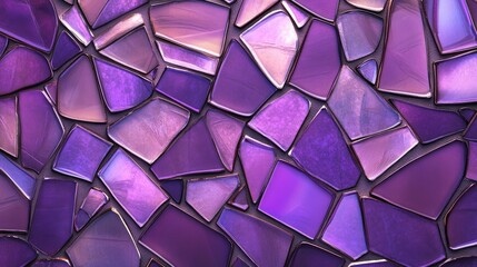 Poster - Violet mosaic pattern with an abstract design