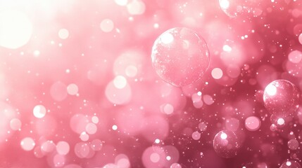 Poster - Abstract pink backdrop featuring shimmering circles and a glossy finish