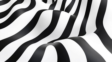 Poster - Black and white wavy stripe pattern suitable for backgrounds and design elements