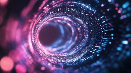 Poster - Abstract radial blur featuring numerous particles generated in 3D creating a visually engaging background for technology related creative projects