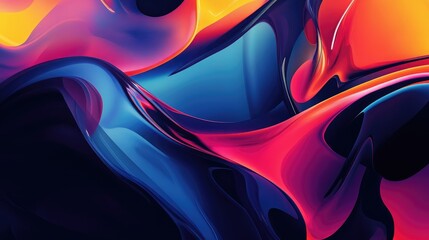 Poster - Abstract illustration with vivid colors and dynamic shapes conveying movement and emotion perfect for creative projects